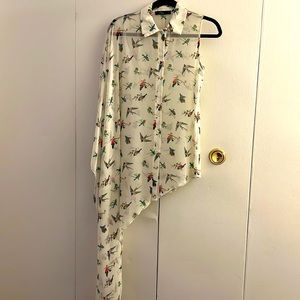 Trendi365 size S creme multicolor birds